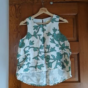 Anthropologie Maeve linen sleeveless floral blouse
